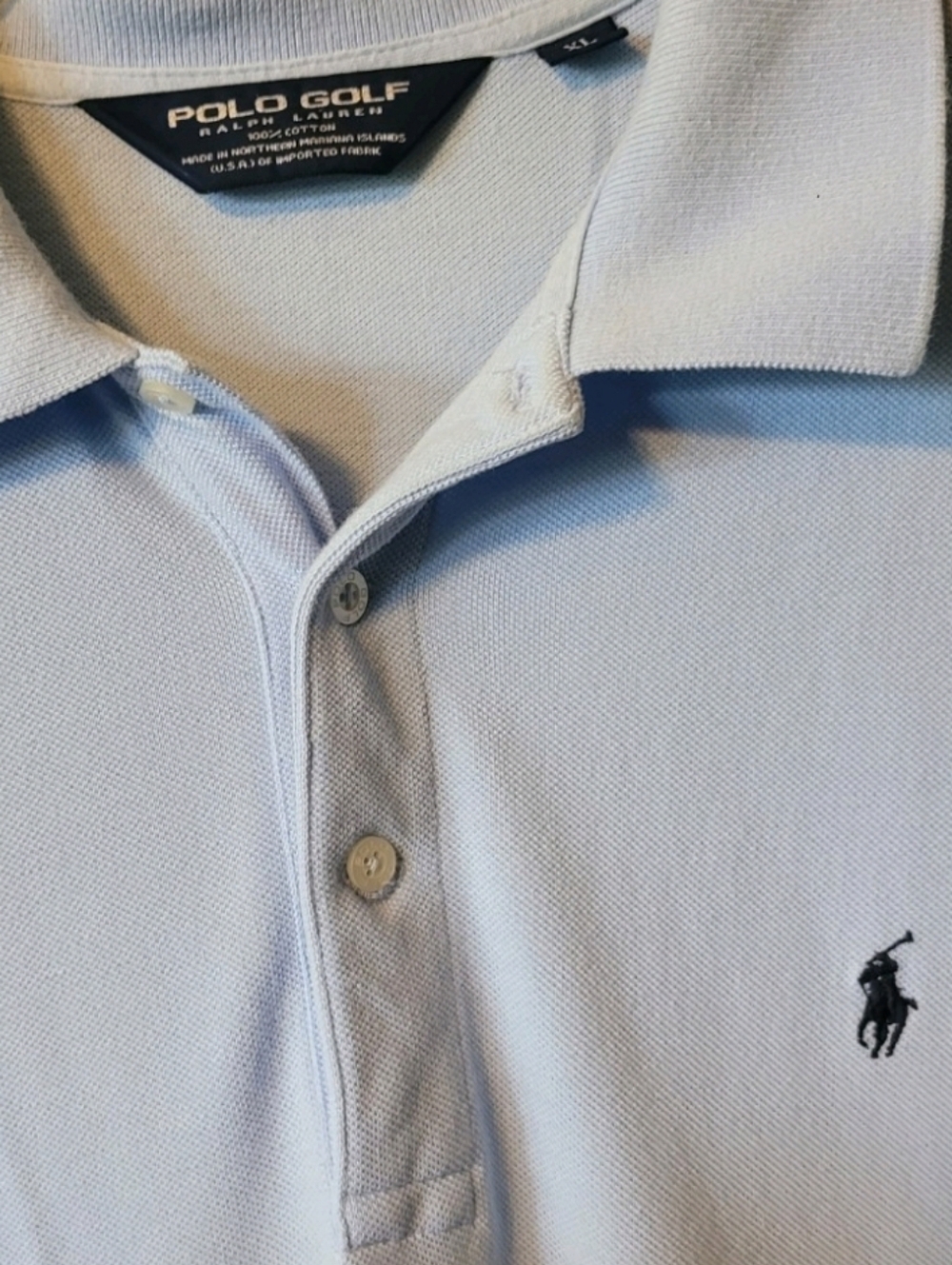 Vintage Polo Golf Ralph Lauren Shirt Men's XL Blue Old Money Quiet Luxury Cotton